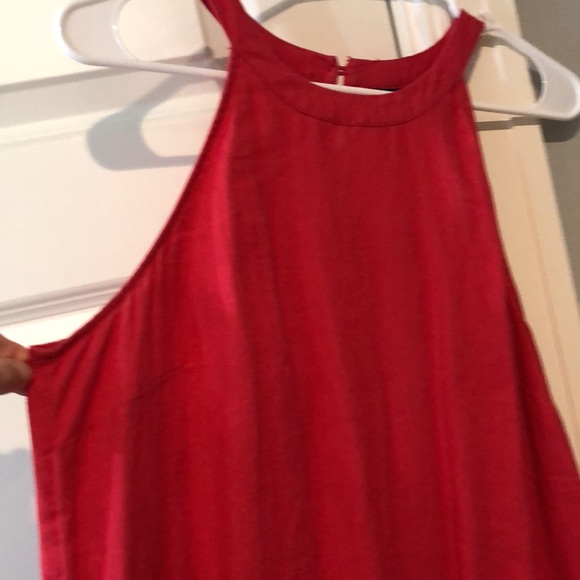 Antibes Blanc 100% Linen red dress - Picture 2 of 7